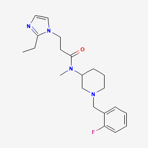 molecular formula C21H29FN4O B6138285 3-(2-ethyl-1H-imidazol-1-yl)-N-[1-(2-fluorobenzyl)-3-piperidinyl]-N-methylpropanamide 