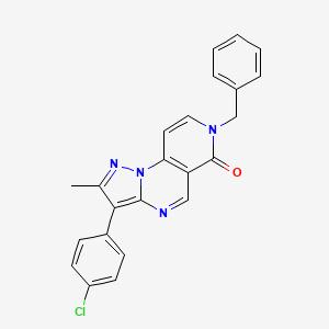molecular formula C23H17ClN4O B6138303 7-benzyl-3-(4-chlorophenyl)-2-methylpyrazolo[1,5-a]pyrido[3,4-e]pyrimidin-6(7H)-one 