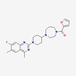 molecular formula C25H30FN5O2 B6138310 7-fluoro-2-{4-[4-(2-furoyl)-1,4-diazepan-1-yl]-1-piperidinyl}-4,6-dimethylquinazoline 