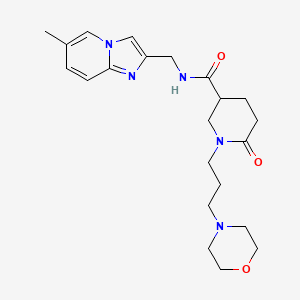 molecular formula C22H31N5O3 B6138323 N-[(6-methylimidazo[1,2-a]pyridin-2-yl)methyl]-1-[3-(4-morpholinyl)propyl]-6-oxo-3-piperidinecarboxamide 