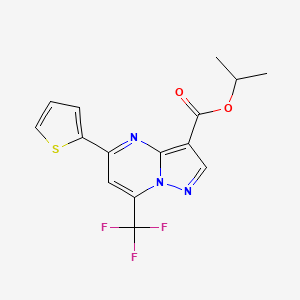 molecular formula C15H12F3N3O2S B6138356 isopropyl 5-(2-thienyl)-7-(trifluoromethyl)pyrazolo[1,5-a]pyrimidine-3-carboxylate 