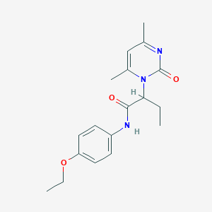 molecular formula C18H23N3O3 B6138360 2-(4,6-dimethyl-2-oxo-1(2H)-pyrimidinyl)-N-(4-ethoxyphenyl)butanamide 