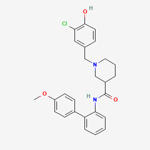 molecular formula C26H27ClN2O3 B6138370 1-(3-chloro-4-hydroxybenzyl)-N-(4'-methoxy-2-biphenylyl)-3-piperidinecarboxamide 