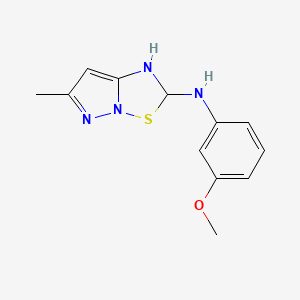 molecular formula C12H14N4OS B6138374 N-(3-methoxyphenyl)-6-methyl-1,2-dihydropyrazolo[1,5-b][1,2,4]thiadiazol-2-amine 