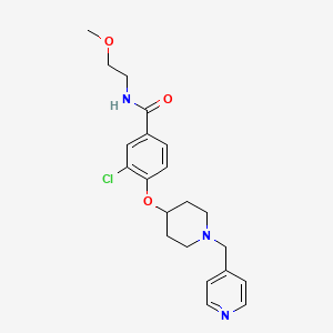 molecular formula C21H26ClN3O3 B6138375 3-chloro-N-(2-methoxyethyl)-4-{[1-(4-pyridinylmethyl)-4-piperidinyl]oxy}benzamide 