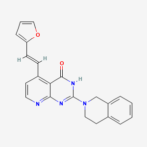 molecular formula C22H18N4O2 B6138383 2-(3,4-dihydro-2(1H)-isoquinolinyl)-5-[2-(2-furyl)vinyl]pyrido[2,3-d]pyrimidin-4(3H)-one 