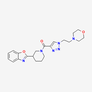 molecular formula C21H26N6O3 B6138401 2-[1-({1-[2-(4-morpholinyl)ethyl]-1H-1,2,3-triazol-4-yl}carbonyl)-3-piperidinyl]-1,3-benzoxazole 