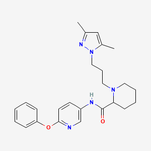 molecular formula C25H31N5O2 B6138402 1-[3-(3,5-dimethyl-1H-pyrazol-1-yl)propyl]-N-(6-phenoxy-3-pyridinyl)-2-piperidinecarboxamide 