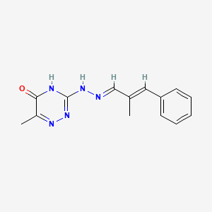 molecular formula C14H15N5O B6138410 2-methyl-3-phenylacrylaldehyde (6-methyl-5-oxo-4,5-dihydro-1,2,4-triazin-3-yl)hydrazone 