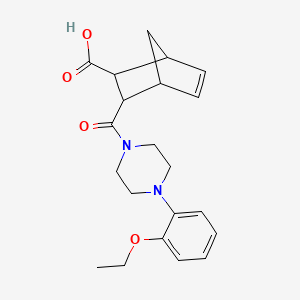 molecular formula C21H26N2O4 B6138414 3-{[4-(2-ethoxyphenyl)-1-piperazinyl]carbonyl}bicyclo[2.2.1]hept-5-ene-2-carboxylic acid 