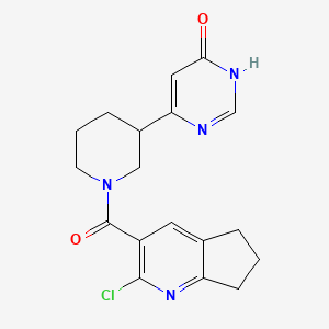 molecular formula C18H19ClN4O2 B6138424 6-{1-[(2-chloro-6,7-dihydro-5H-cyclopenta[b]pyridin-3-yl)carbonyl]piperidin-3-yl}pyrimidin-4(3H)-one 