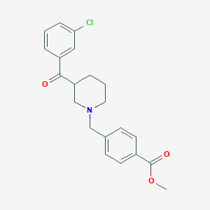molecular formula C21H22ClNO3 B6138431 methyl 4-{[3-(3-chlorobenzoyl)-1-piperidinyl]methyl}benzoate 