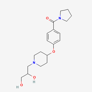 molecular formula C19H28N2O4 B6138460 3-{4-[4-(1-pyrrolidinylcarbonyl)phenoxy]-1-piperidinyl}-1,2-propanediol 