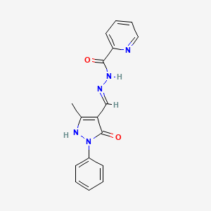 molecular formula C17H15N5O2 B6138461 N'-[(5-hydroxy-3-methyl-1-phenyl-1H-pyrazol-4-yl)methylene]-2-pyridinecarbohydrazide 