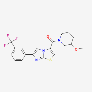molecular formula C19H18F3N3O2S B6138468 3-[(3-methoxy-1-piperidinyl)carbonyl]-6-[3-(trifluoromethyl)phenyl]imidazo[2,1-b][1,3]thiazole 