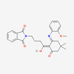 molecular formula C27H28N2O5 B6138473 2-(4-{2-[(2-methoxyphenyl)amino]-4,4-dimethyl-6-oxocyclohex-1-en-1-yl}-4-oxobutyl)-1H-isoindole-1,3(2H)-dione 