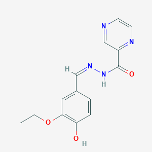 molecular formula C14H14N4O3 B6138486 N'-(3-ethoxy-4-hydroxybenzylidene)-2-pyrazinecarbohydrazide 
