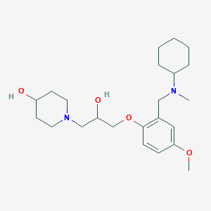 molecular formula C23H38N2O4 B6138490 1-[3-(2-{[cyclohexyl(methyl)amino]methyl}-4-methoxyphenoxy)-2-hydroxypropyl]-4-piperidinol 