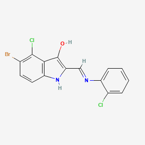 molecular formula C15H9BrCl2N2O B6138491 5-bromo-4-chloro-2-{[(2-chlorophenyl)amino]methylene}-1,2-dihydro-3H-indol-3-one 