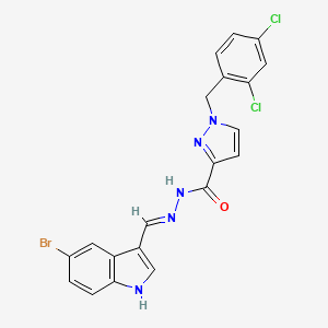 molecular formula C20H14BrCl2N5O B6138513 N'-[(5-bromo-1H-indol-3-yl)methylene]-1-(2,4-dichlorobenzyl)-1H-pyrazole-3-carbohydrazide 