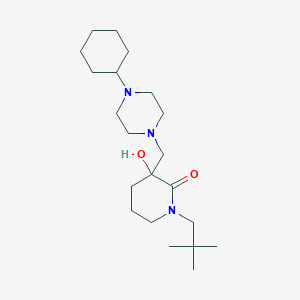 molecular formula C21H39N3O2 B6138521 3-[(4-cyclohexyl-1-piperazinyl)methyl]-1-(2,2-dimethylpropyl)-3-hydroxy-2-piperidinone 