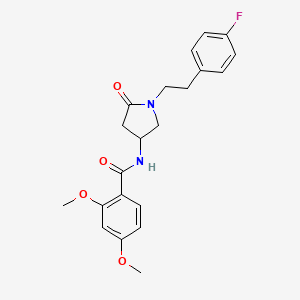 molecular formula C21H23FN2O4 B6138526 N-{1-[2-(4-fluorophenyl)ethyl]-5-oxo-3-pyrrolidinyl}-2,4-dimethoxybenzamide 