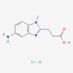 molecular formula C11H14ClN3O2 B6138543 3-(5-amino-1-methyl-1H-benzimidazol-2-yl)propanoic acid hydrochloride 
