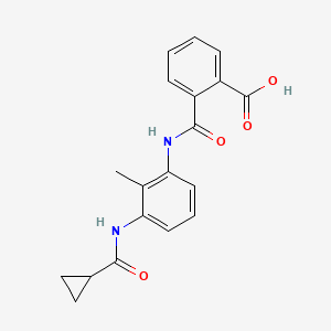 molecular formula C19H18N2O4 B6138551 2-[({3-[(cyclopropylcarbonyl)amino]-2-methylphenyl}amino)carbonyl]benzoic acid 