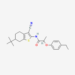 molecular formula C24H30N2O2S B6138565 N-(6-tert-butyl-3-cyano-4,5,6,7-tetrahydro-1-benzothien-2-yl)-2-(4-ethylphenoxy)propanamide 