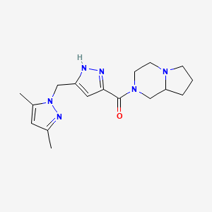 molecular formula C17H24N6O B6138573 2-({5-[(3,5-dimethyl-1H-pyrazol-1-yl)methyl]-1H-pyrazol-3-yl}carbonyl)octahydropyrrolo[1,2-a]pyrazine 