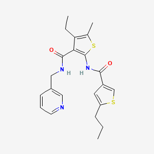 molecular formula C22H25N3O2S2 B6138592 4-ethyl-5-methyl-2-{[(5-propyl-3-thienyl)carbonyl]amino}-N-(3-pyridinylmethyl)-3-thiophenecarboxamide 