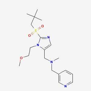 molecular formula C19H30N4O3S B6138603 1-[2-[(2,2-dimethylpropyl)sulfonyl]-1-(2-methoxyethyl)-1H-imidazol-5-yl]-N-methyl-N-(3-pyridinylmethyl)methanamine 