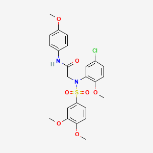 molecular formula C24H25ClN2O7S B6138621 N~2~-(5-chloro-2-methoxyphenyl)-N~2~-[(3,4-dimethoxyphenyl)sulfonyl]-N~1~-(4-methoxyphenyl)glycinamide 