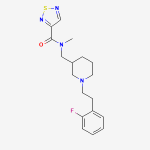 molecular formula C18H23FN4OS B6138637 N-({1-[2-(2-fluorophenyl)ethyl]-3-piperidinyl}methyl)-N-methyl-1,2,5-thiadiazole-3-carboxamide 
