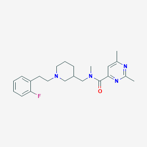 molecular formula C22H29FN4O B6138671 N-({1-[2-(2-fluorophenyl)ethyl]-3-piperidinyl}methyl)-N,2,6-trimethyl-4-pyrimidinecarboxamide 