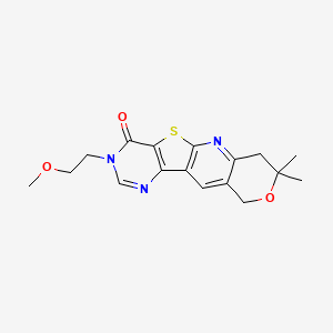 molecular formula C17H19N3O3S B6138675 3-(2-methoxyethyl)-8,8-dimethyl-7,10-dihydro-8H-pyrano[3'',4'':5',6']pyrido[3',2':4,5]thieno[3,2-d]pyrimidin-4(3H)-one 