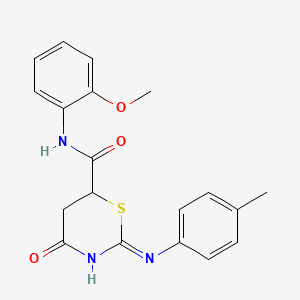 molecular formula C19H19N3O3S B6138689 N-(2-methoxyphenyl)-2-[(4-methylphenyl)amino]-4-oxo-5,6-dihydro-4H-1,3-thiazine-6-carboxamide 