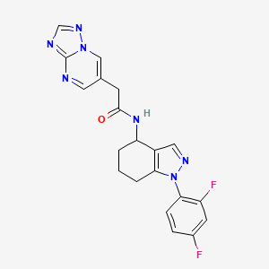 molecular formula C20H17F2N7O B6138707 N-[1-(2,4-difluorophenyl)-4,5,6,7-tetrahydro-1H-indazol-4-yl]-2-[1,2,4]triazolo[1,5-a]pyrimidin-6-ylacetamide 