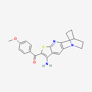 molecular formula C20H19N3O2S B6138754 [5-amino-7-thia-1,9-diazatetracyclo[9.2.2.0~2,10~.0~4,8~]pentadeca-2(10),3,5,8-tetraen-6-yl](4-methoxyphenyl)methanone 