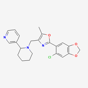3-(1-{[2-(6-chloro-1,3-benzodioxol-5-yl)-5-methyl-1,3-oxazol-4-yl]methyl}-2-piperidinyl)pyridine