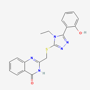 molecular formula C19H17N5O2S B6138774 2-({[4-ethyl-5-(2-hydroxyphenyl)-4H-1,2,4-triazol-3-yl]thio}methyl)-4(3H)-quinazolinone 