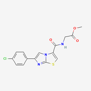 molecular formula C15H12ClN3O3S B6138775 methyl N-{[6-(4-chlorophenyl)imidazo[2,1-b][1,3]thiazol-3-yl]carbonyl}glycinate 