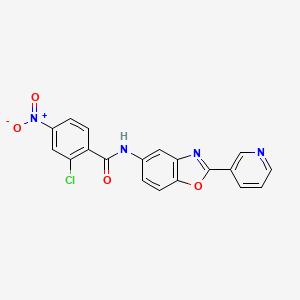 molecular formula C19H11ClN4O4 B6138783 2-chloro-4-nitro-N-[2-(3-pyridinyl)-1,3-benzoxazol-5-yl]benzamide 