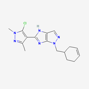 molecular formula C16H19ClN6 B6138789 5-(5-chloro-1,3-dimethyl-1H-pyrazol-4-yl)-1-(3-cyclohexen-1-ylmethyl)-1,4-dihydroimidazo[4,5-c]pyrazole 