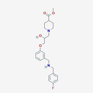 molecular formula C24H31FN2O4 B6138798 methyl 1-[3-(3-{[(4-fluorobenzyl)amino]methyl}phenoxy)-2-hydroxypropyl]-4-piperidinecarboxylate 