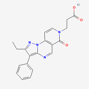 molecular formula C20H18N4O3 B6138803 3-(2-ethyl-6-oxo-3-phenylpyrazolo[1,5-a]pyrido[3,4-e]pyrimidin-7(6H)-yl)propanoic acid 