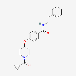 molecular formula C24H32N2O3 B6138847 N-[2-(1-cyclohexen-1-yl)ethyl]-4-{[1-(cyclopropylcarbonyl)-4-piperidinyl]oxy}benzamide 