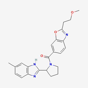 2-(2-methoxyethyl)-6-{[2-(6-methyl-1H-benzimidazol-2-yl)-1-pyrrolidinyl]carbonyl}-1,3-benzoxazole