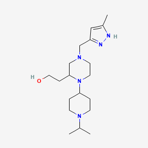 molecular formula C19H35N5O B6138895 2-{1-(1-isopropyl-4-piperidinyl)-4-[(3-methyl-1H-pyrazol-5-yl)methyl]-2-piperazinyl}ethanol 