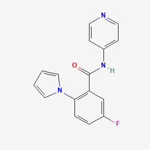 molecular formula C16H12FN3O B6138912 5-fluoro-N-4-pyridinyl-2-(1H-pyrrol-1-yl)benzamide 